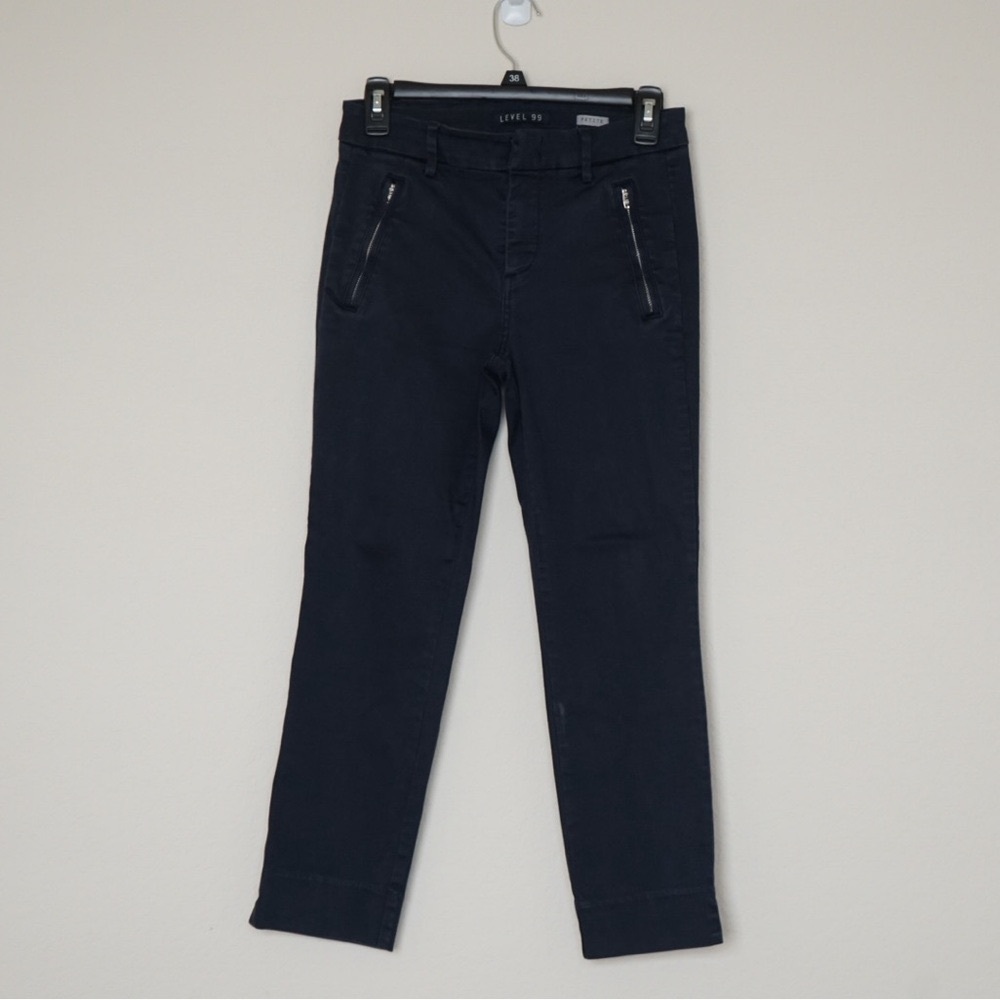 Level 99 Midnight Trousers with Zipper Accents
